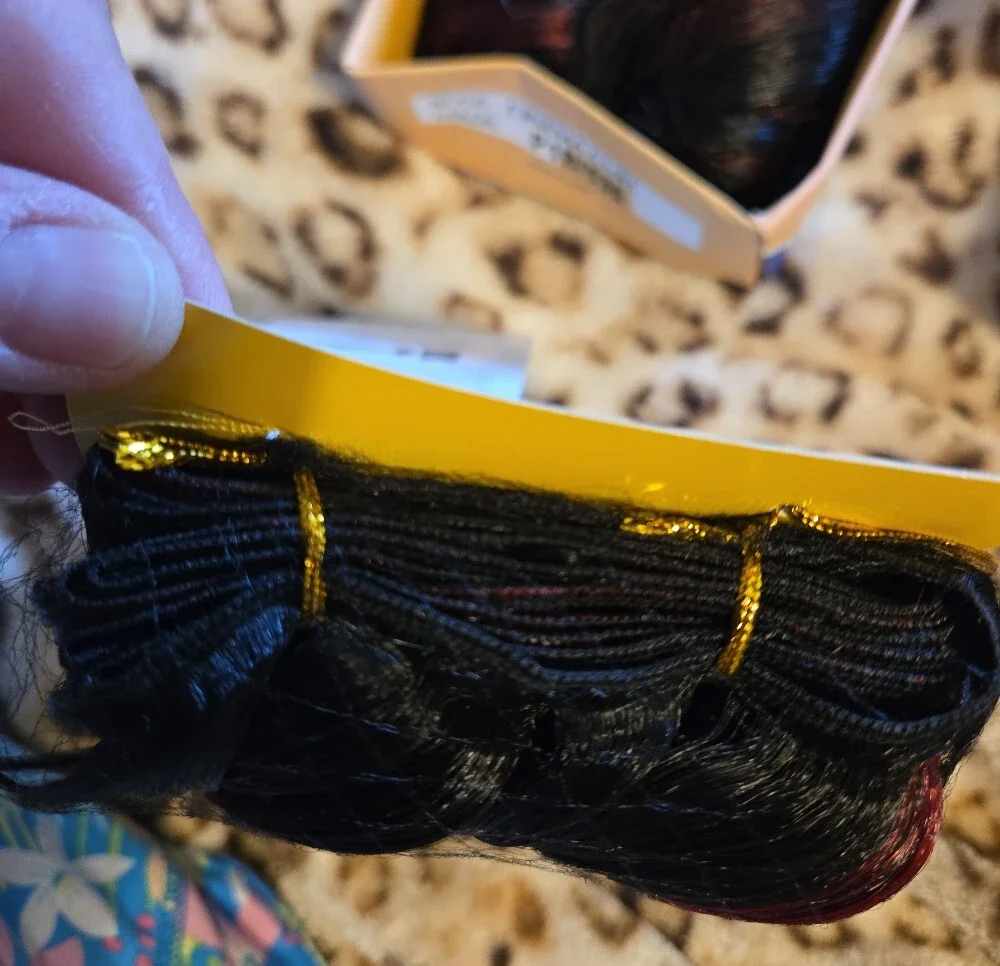 Cinema Curl Synthetic Weave - Black with Burgundy Highlights (P1B/530)